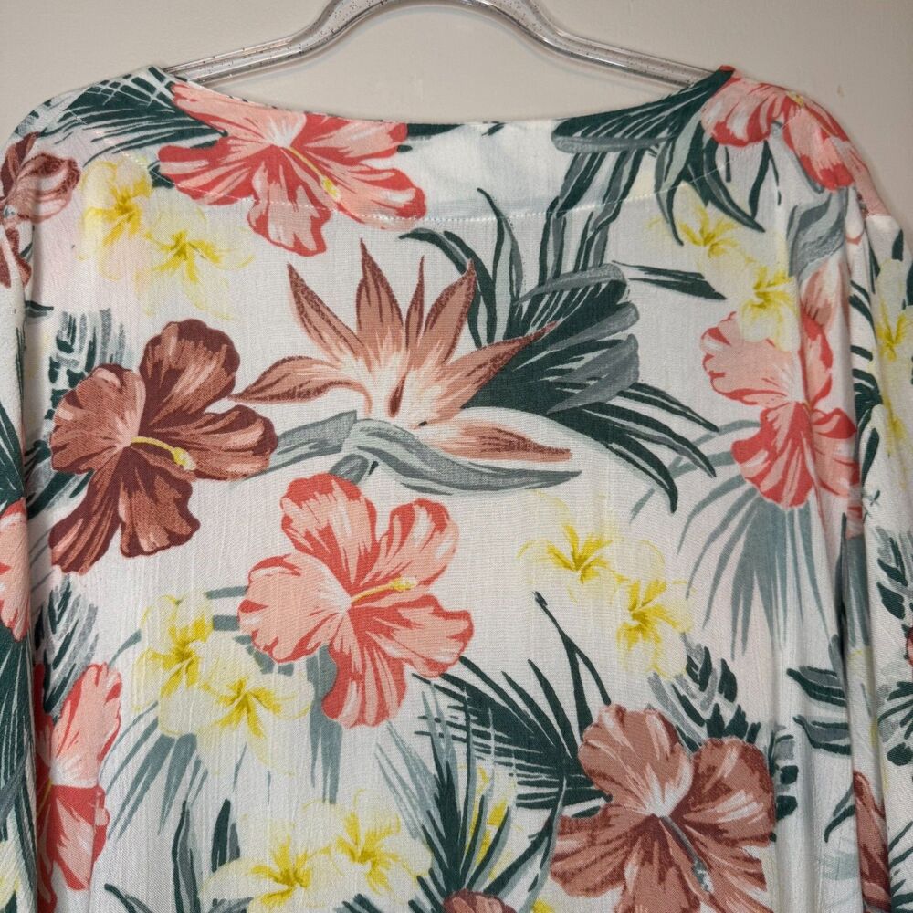 RIPCURL womens size medium M Anini Beach palm floral beach swim cover up kimono - Picture 5 of 12